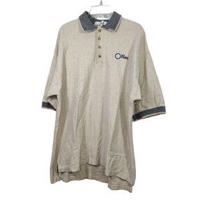 Mulligans Golf Polo Sand/Tan Collared Shirt Men Size XL CITADEL Logo Short Slv